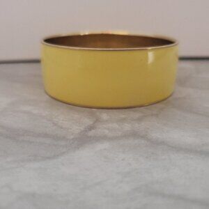 💖 J.Crew Vintage 2000's 00's Y2K Pale Yellow Cream Enamel Bangle Bracelet 💖
